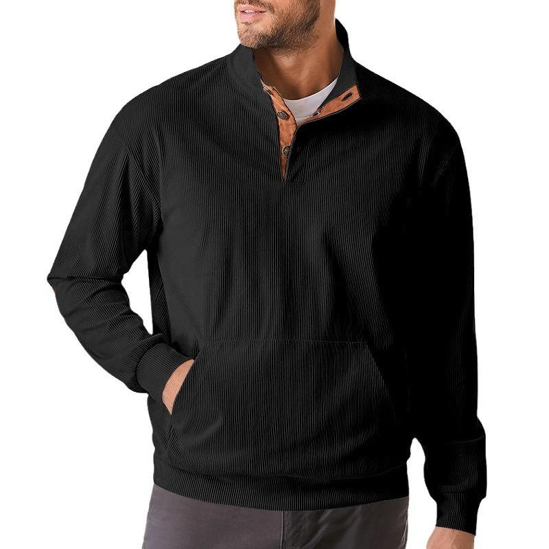 New Autumn and Winter Jacket Stand Collar Long Sleeve Pocket Sweatshirt for Men