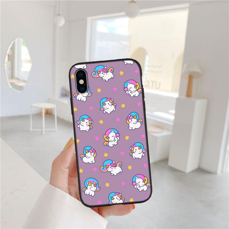 LO22 Cartoon Unicorn Soft Shell Phone Case for iPhone SE X XS XR 11 16E 17 Pro Max Air 8 7 6 6s Plus