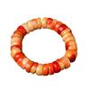 Natural Semi-Blood Cow Bone Imitation Camel Bone Disc Bead Bracelet with Yak Bone Tassel and Amber Accents