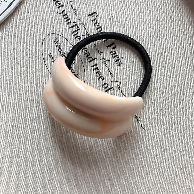 1/4 Pcs Fashion Resin Semi-circular Marble Texture Elastic Hair Bands For Women Girls Party Hair Accessories