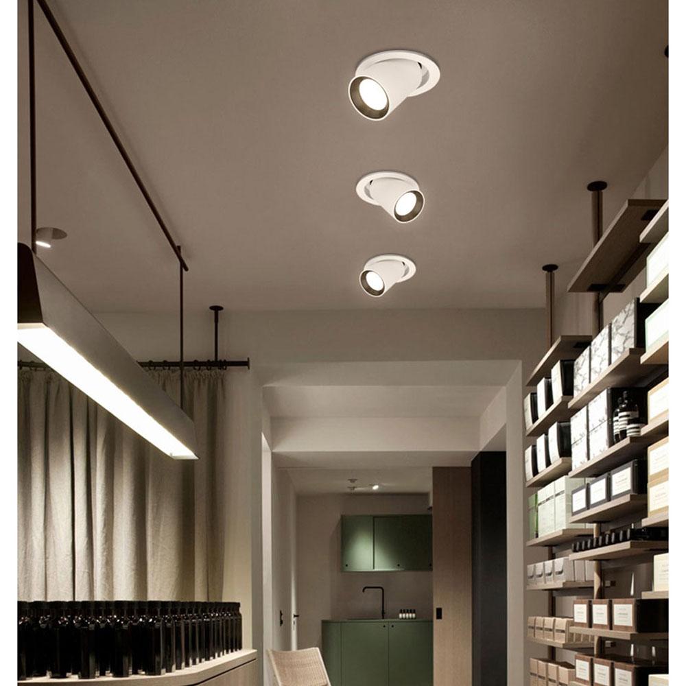 Dimmable LED Downlight Aluminum Recessed Stretch rotation 5W 7W 12W 18W 25W 30W Chip COB Spot Light Ceiling Lamp AC85-265V