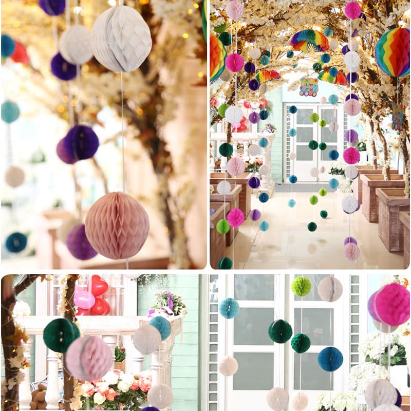 Hot Sale 10/15/20/25/30cm Decorative White Gray Tissue Paper Lantern Honeycomb Ball Wedding Kid Birthday Decoration Babyshower