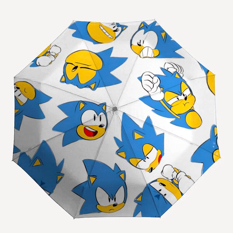 

1pc Sonic Expressions Automatic Folding Umbrella, 8 Ribs for All-Season Use 015