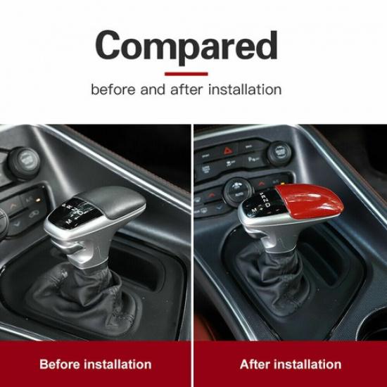 Car Gear Shift Knob Cover Trim Accessories for Dodge Challenger Charger 15+ Red