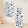 Women Plus Size V Neck Three Quarter Sleeve Printed Flared Top Flared Pants Two Piece Set