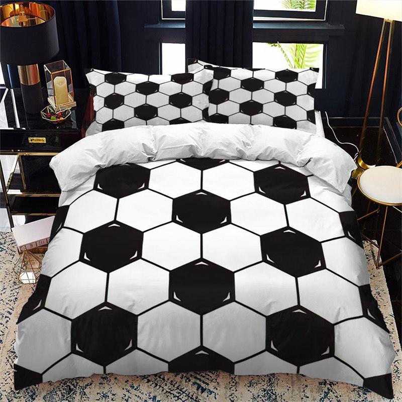 Football Bedding Set For Teen Boys Room Decor Ball Sport Duvet Cover Set Microfiber Soccer Game Comforter Cover Twin King Size