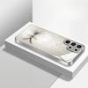 Luminous lotus silver-plated  Electroplating glass Phone Case for Samsung GalaxyS26 S25 S24 S23 S22 S20FE Ultra Plus  drop Cover