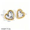 18k Gold Plated Heart Stainless Steel Stud Earrings for Women - Fashionable and Versatile European-American Style