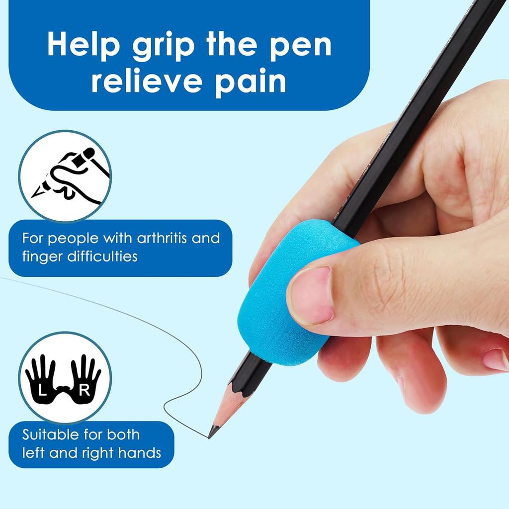 Pencil Grips Egg-Shaped Pencil Holders for Hand Pain Relief Arthritis Writing Aids for Seniors Beginners 6 Pack Orange Yellow Green Red Blu