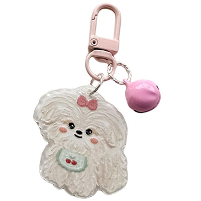 Dog Themed Acrylic Keychain Lightweight Cartoon Animal Keyring Bag Pendant Accessories for Pet Lovers and Students