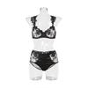 2025 Best-Selling French Mesh Embroidery Push-Up Lingerie Set for Pure Desire