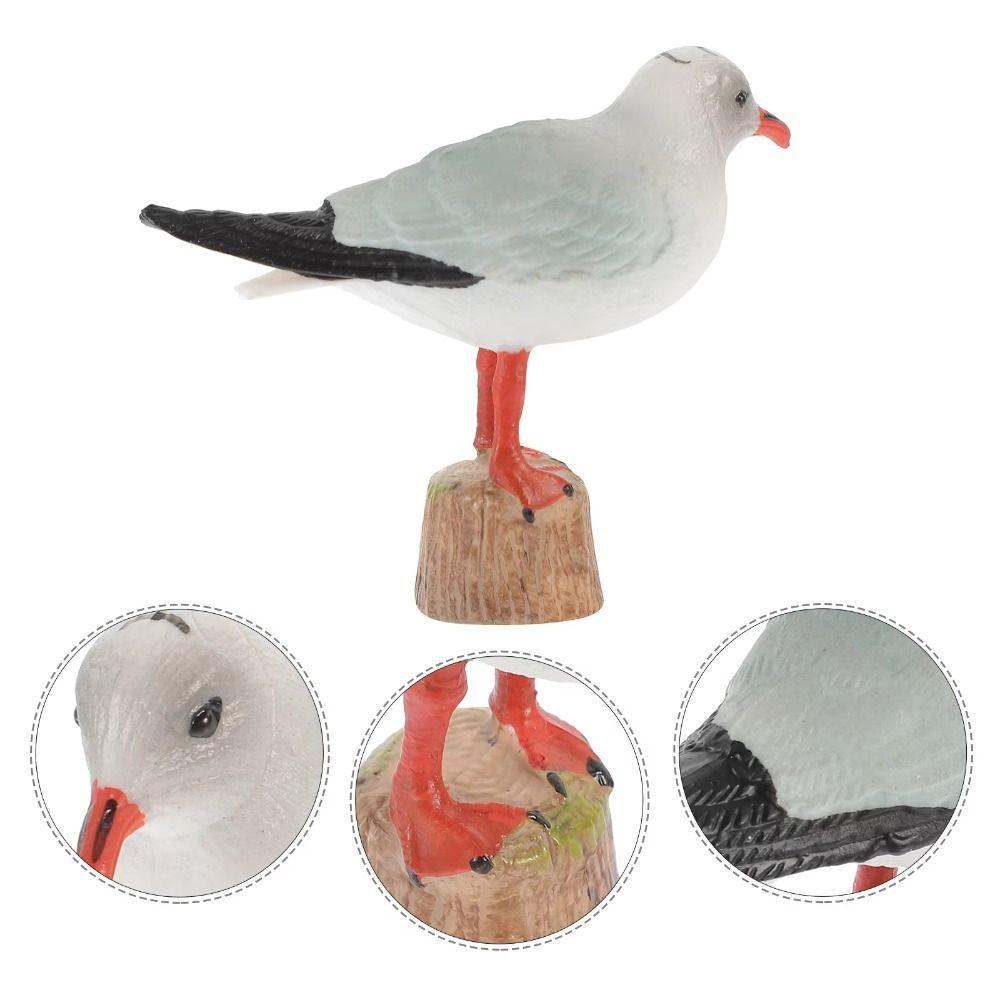 Cute Seagull Statue Cartoon Miniature Bird Figure Bird Animal Figures  Car Interior Decorations
