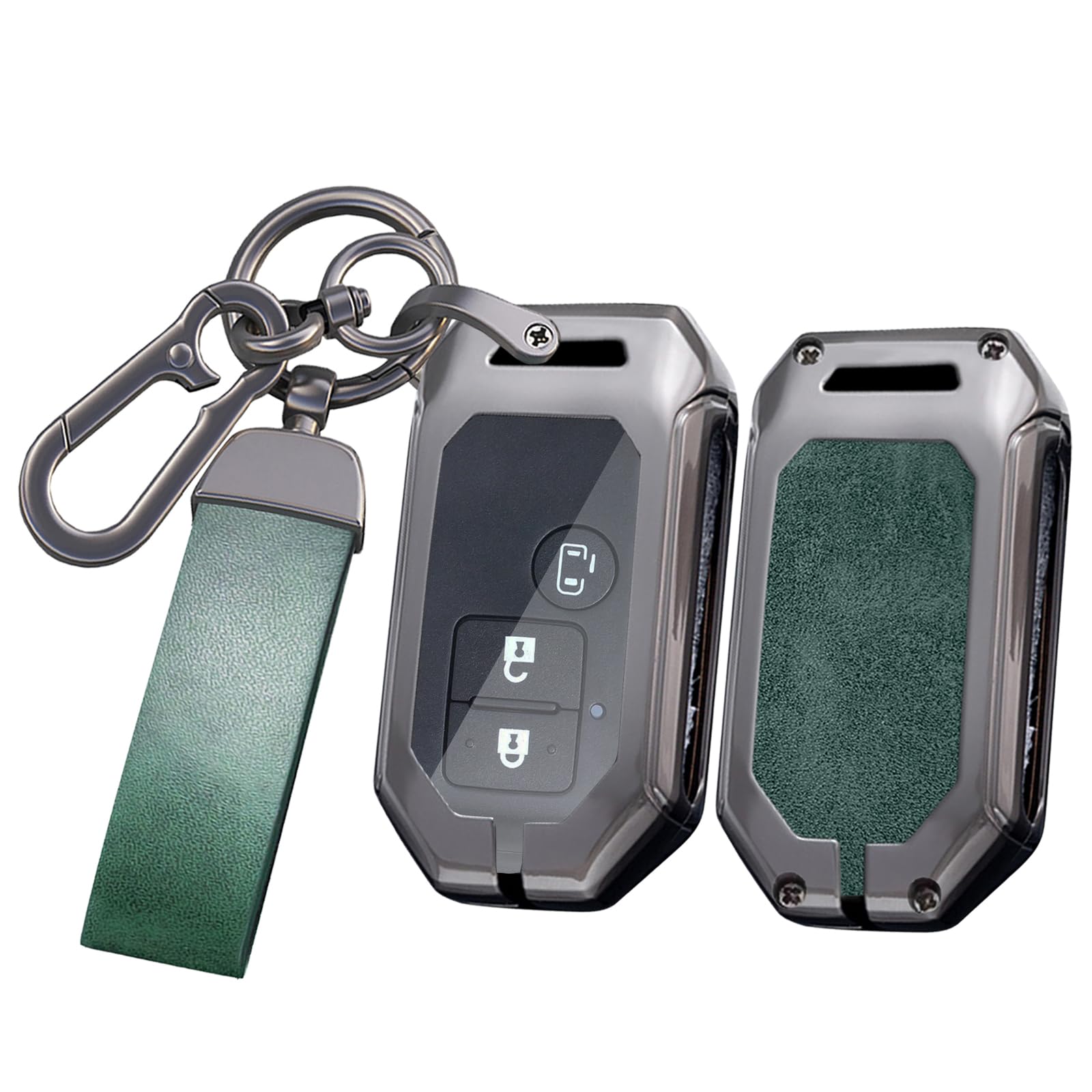 ontto Чехол для ключей Suzuki, Чехол-обложка для ключей, Держатель для ключей, Сплав + Кожа, Стильный, Jimny, Spaci, M зелёный