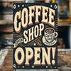 Metal Poster Vintage Coffee Cup Wall Art for Home Bar Cafe