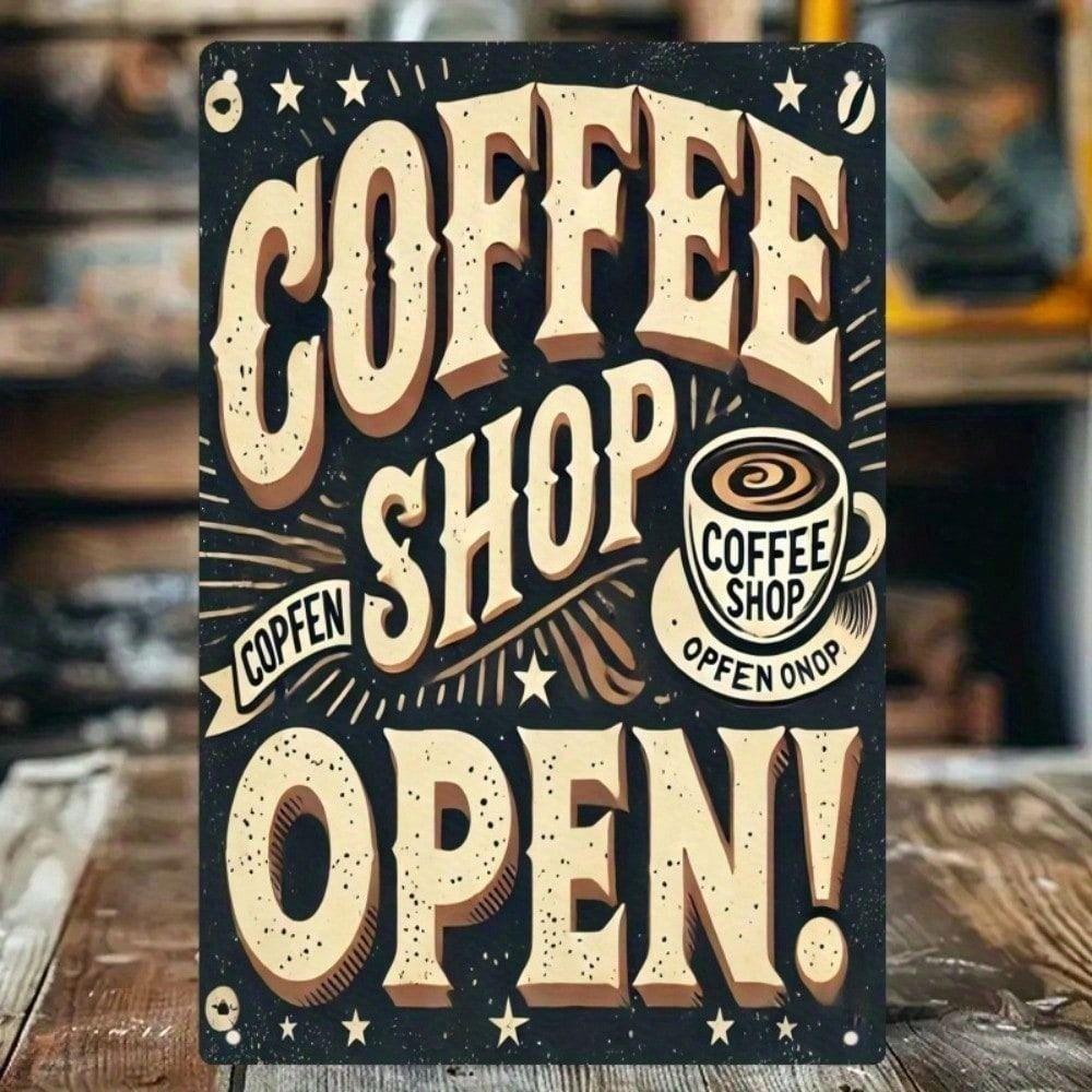 Metal Poster Vintage Coffee Cup Wall Art for Home Bar Cafe