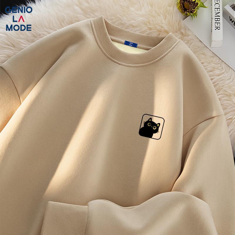 

Мужской свитшот с круглым вырезом на флисовой подкладке с принтом GENIOLAMODE XL