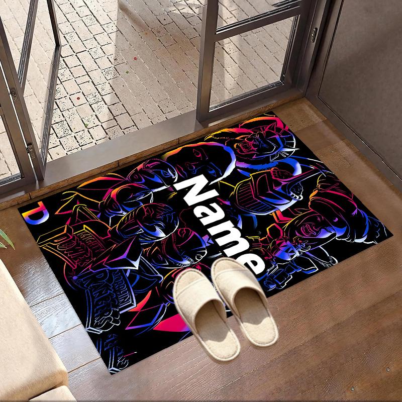 Custom Name Personalized Mighty Morphin Power Rangers Print Carpet, Versatile Home Decor Rug, for Playroom, Apartment, Balcony, Entryway, Hallway Gift