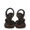 Salvatore Ferragamo Fleur Leather Sandals Black