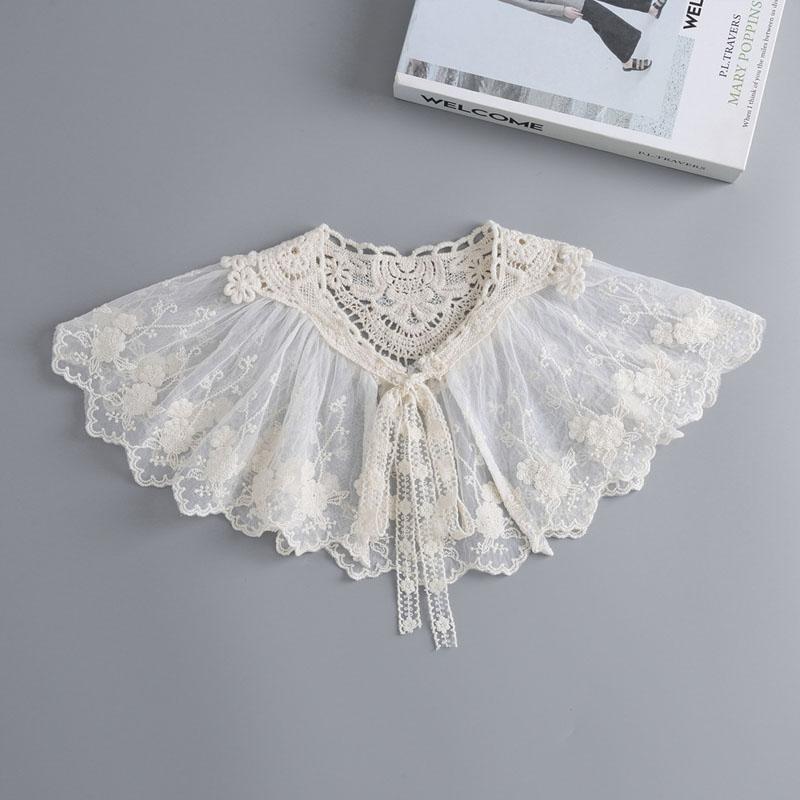 New Fake Victorian Stand Up Collar White Black Lace Collars Detachable For Women Blouse Lapel Shirt False Collar Woman