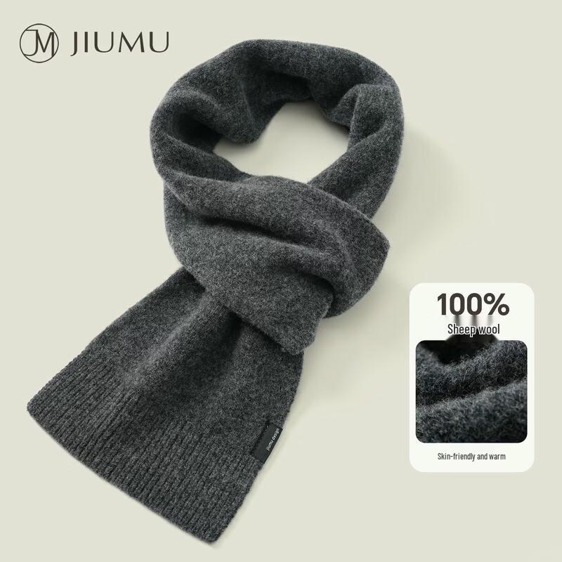 JIUMU Men's 100% Wool Winter Scarf