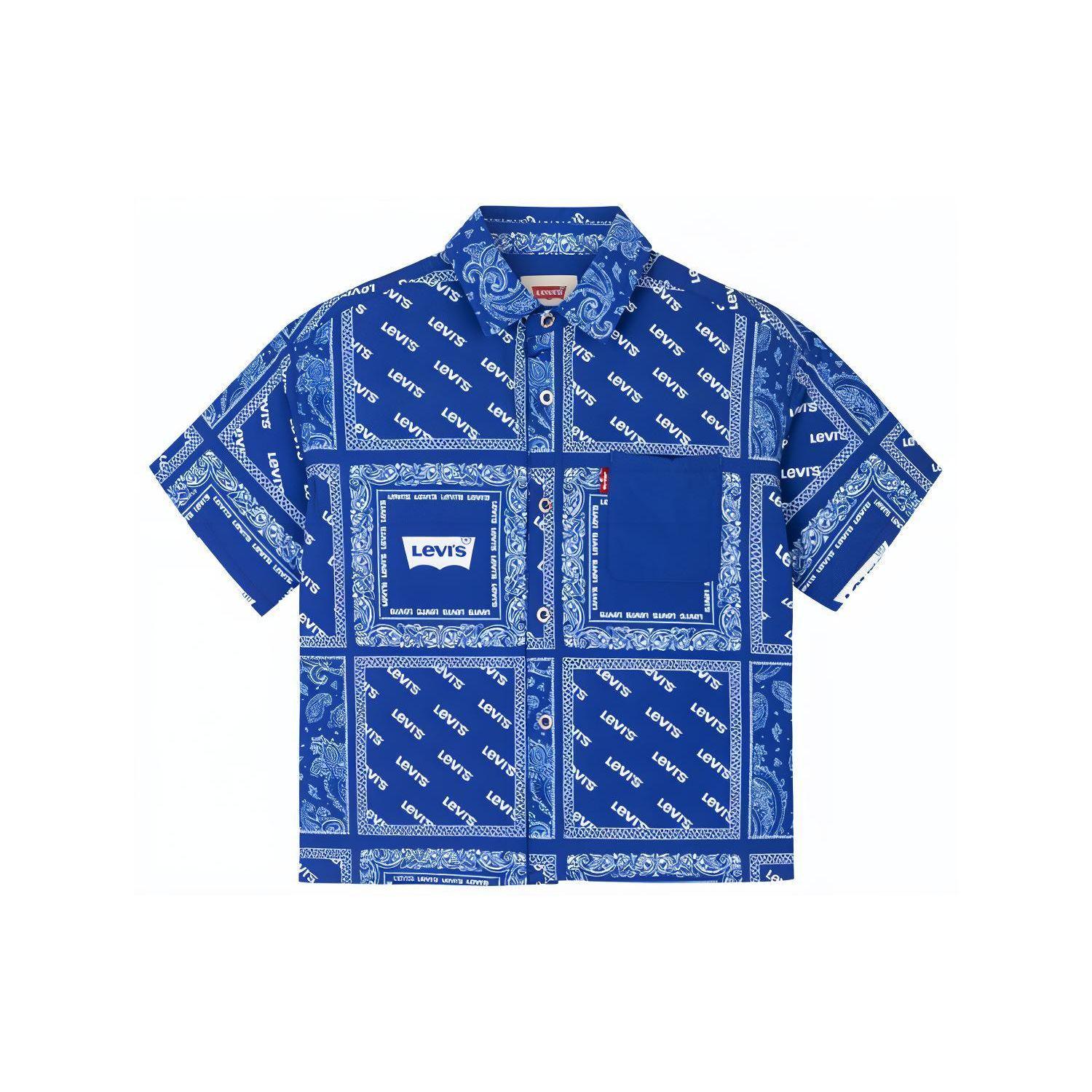 

Levis Fashion Short Sleeve Open Front Kids Top Summer Nightingale Blue Men tops LV2422201GS-001 XL