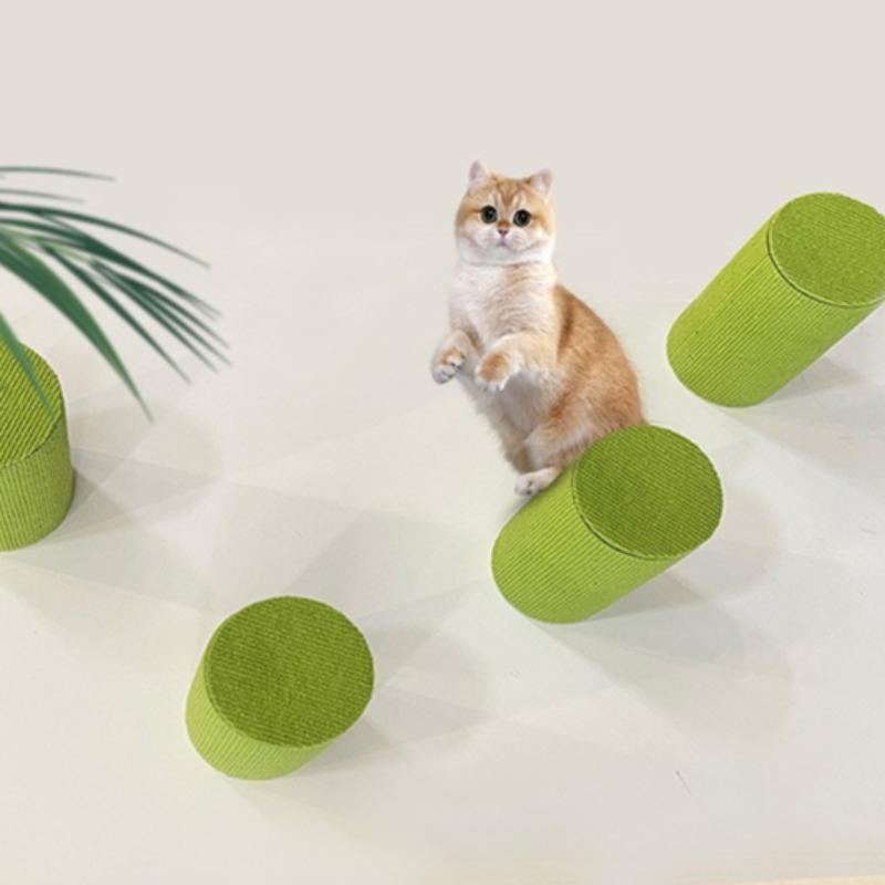 DIY Self Adhesive Cat Scratcher Interactive Scratching Post Toy for Indoor Cats Durable Grooming Pad for Claw Trimming and Play
