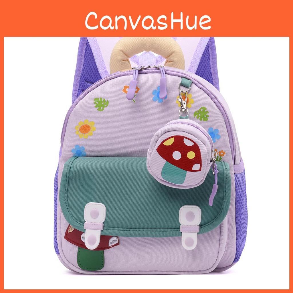 Unisex Kids Backpack With Arcshaped Straps And Playful Cartoon Pattern For Children In Preschool
