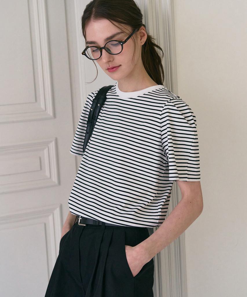Deuloupisumeon Striped Puff Short Sleeve T-Shirt [Navy]