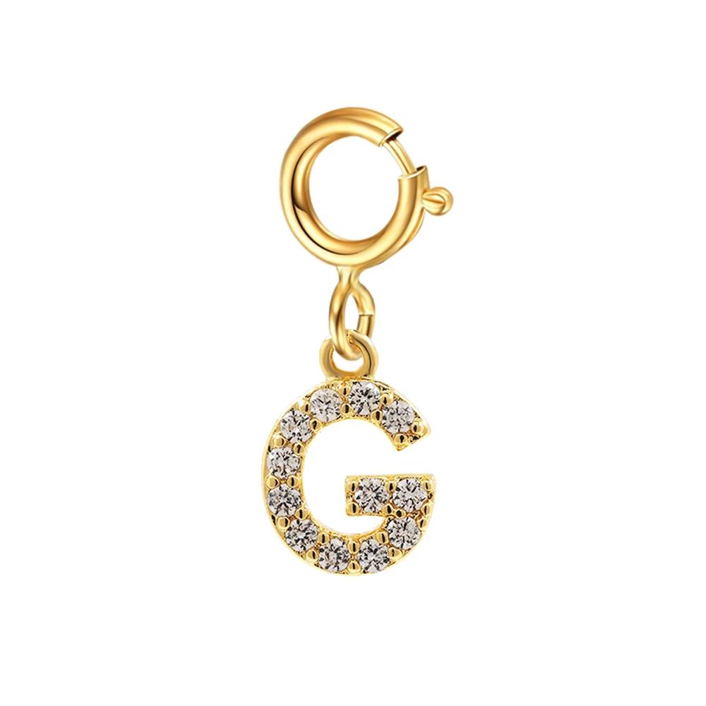 Alphabet Anfangsbuchstabe Anhänger Zirkonia Buchstabenanhänger für Zirkon Herstellung Halskette Ohrring Zirkonia Schlüsselanhänger DIY Zubehör