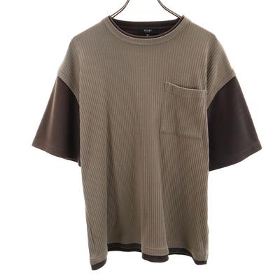 Kurzarm Faux Layer Weste T-Shirt M Braun Herren Gebraucht