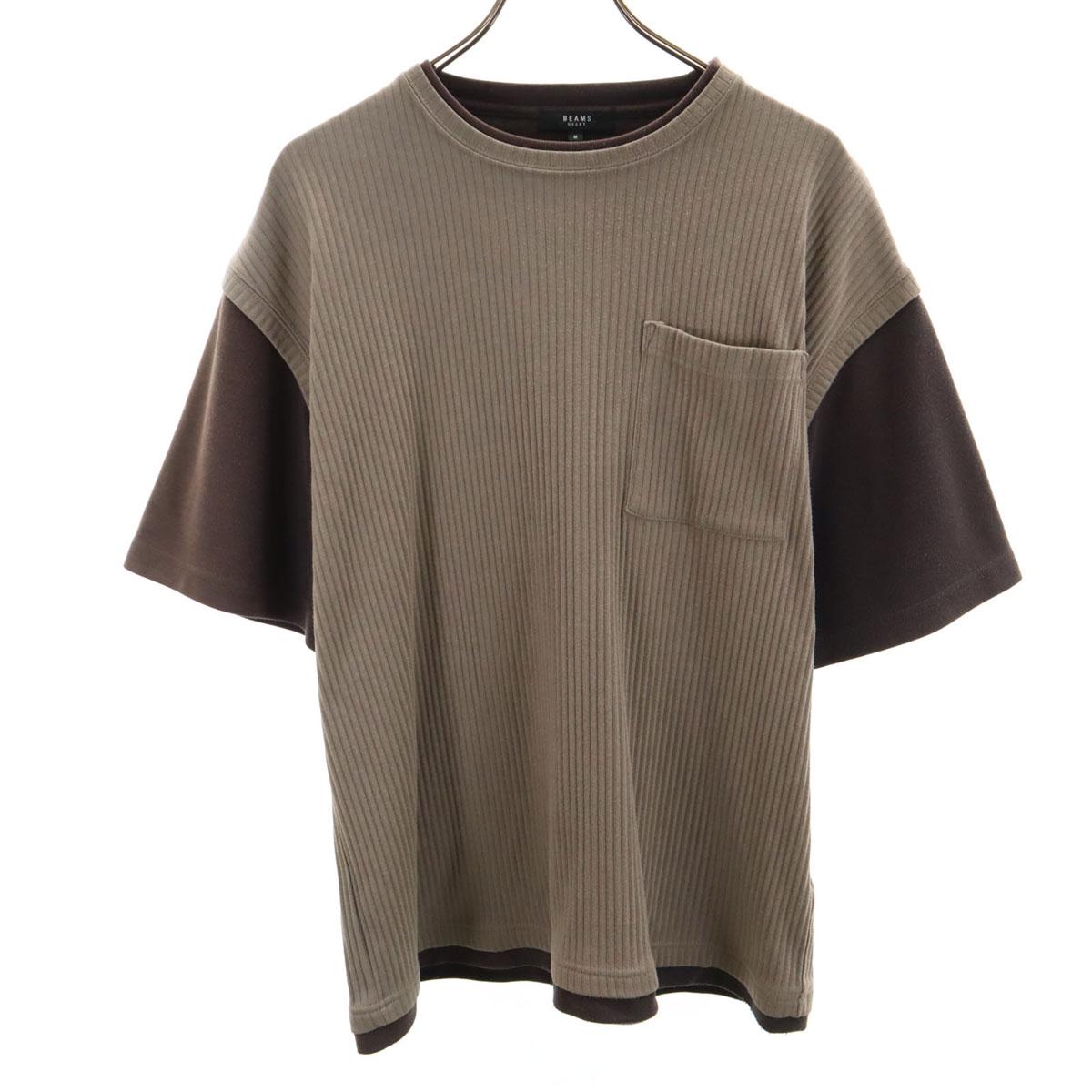 

BEAMS HEART Футболка с коротким рукавом и жилетом с эффектом многослойности M Коричневый Мужская Б/у