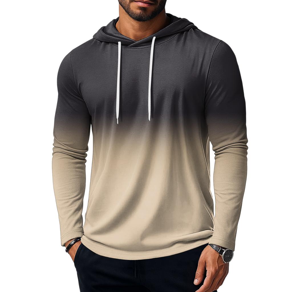 Pánská mikina volné jednobarevné venkovní teplé prodyšné tričko