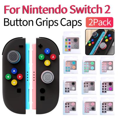 2Packs Joystick Cap and Button Stickers for Nintendo Switch 2 Accessories Button Grips Caps Controller Thumb Grip Joystick Caps