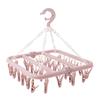 32 Clip Folding Clothes Hanger Children's and Adult Plastic Clothes Drying Hanger Home Windproof Sock Underwear Drying Hangers