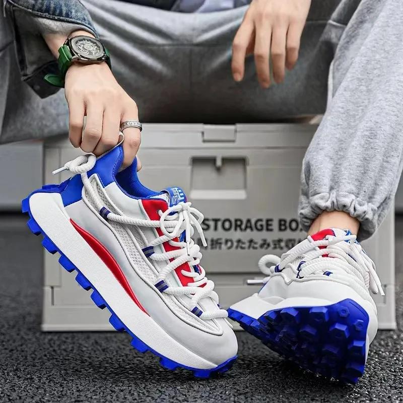 Fashion High Quality Men Sneaker 2024Autumn Microfiber Mesh Breathable Running Shoes Platform Designer Casual Shoes Zapatillas De Hombre