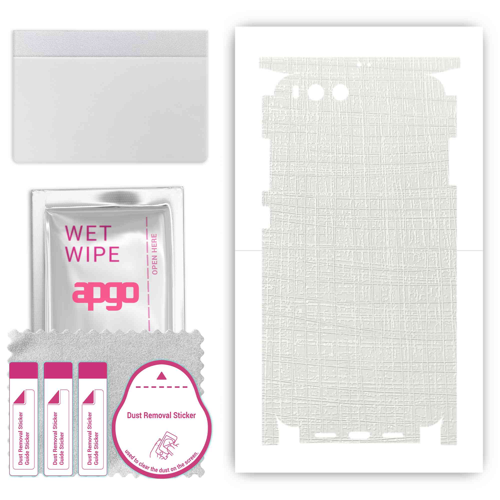 

apgo Protective Skin Sticker for the back+sides compatible with Xiaomi Mi 6, Full Wrap Film, Foil, Vinyl - Pattern White Fabric
