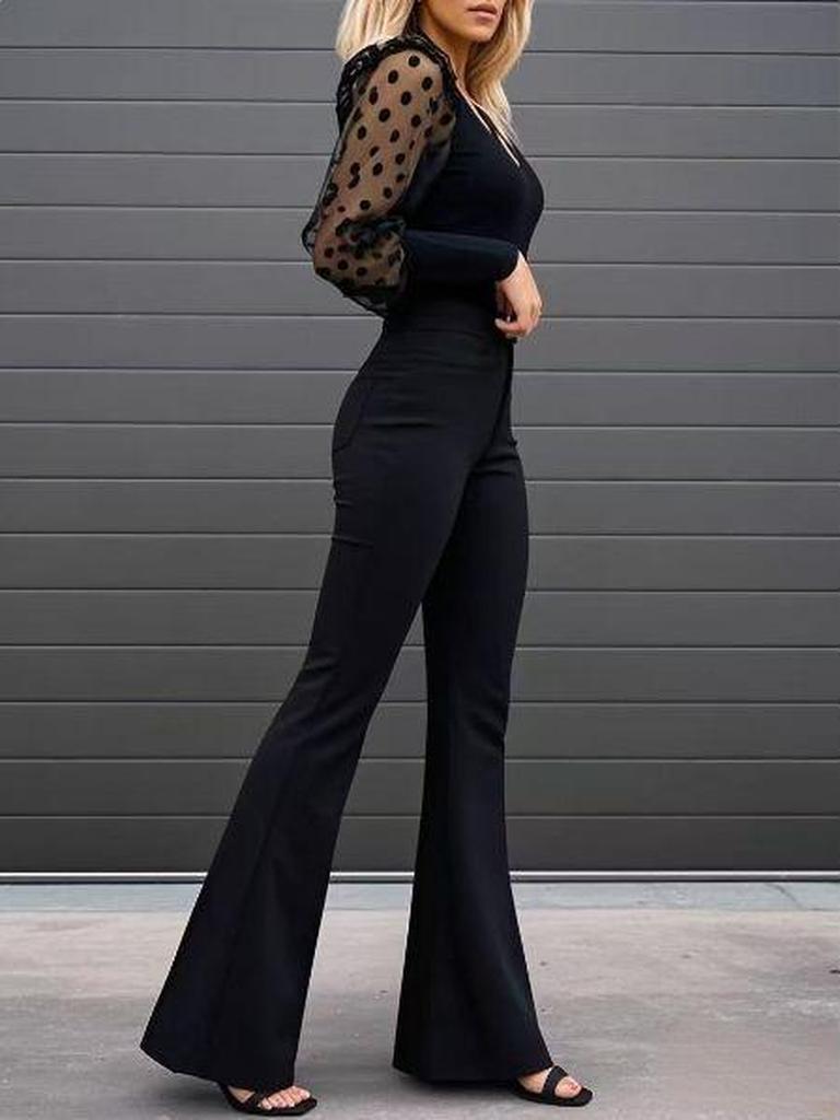 Corduroy Pants Women's Long Trousers Four Seasons Home Clothes Slim Fit Women's Bell Bottom Casual Pants Spot