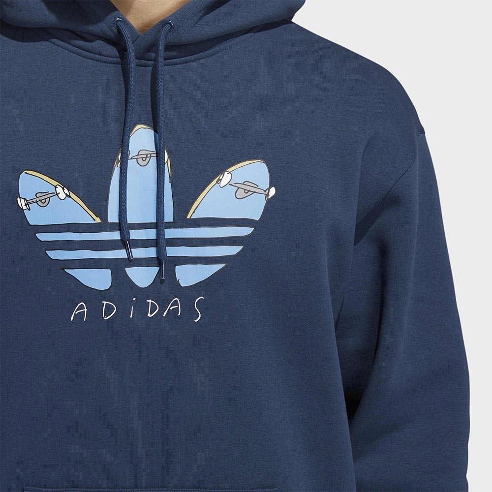 Adidas Solid Color Brand Logo Hooded Long Sleeve Sweatshirt Unisex sweatshirt Blue GL9973