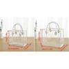 Waterproof Transparent Gift Bag Large Capacity Portable Women Shopping Bags with PU Handle Lightweight