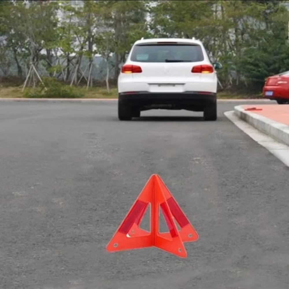 Red Cars Stop Sign Stand Reflective Car Breakdown Warning Sign  Car Accessories