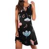 QICED Fashion Summer Spring Sleeveless  V-Neck Casual Dresses