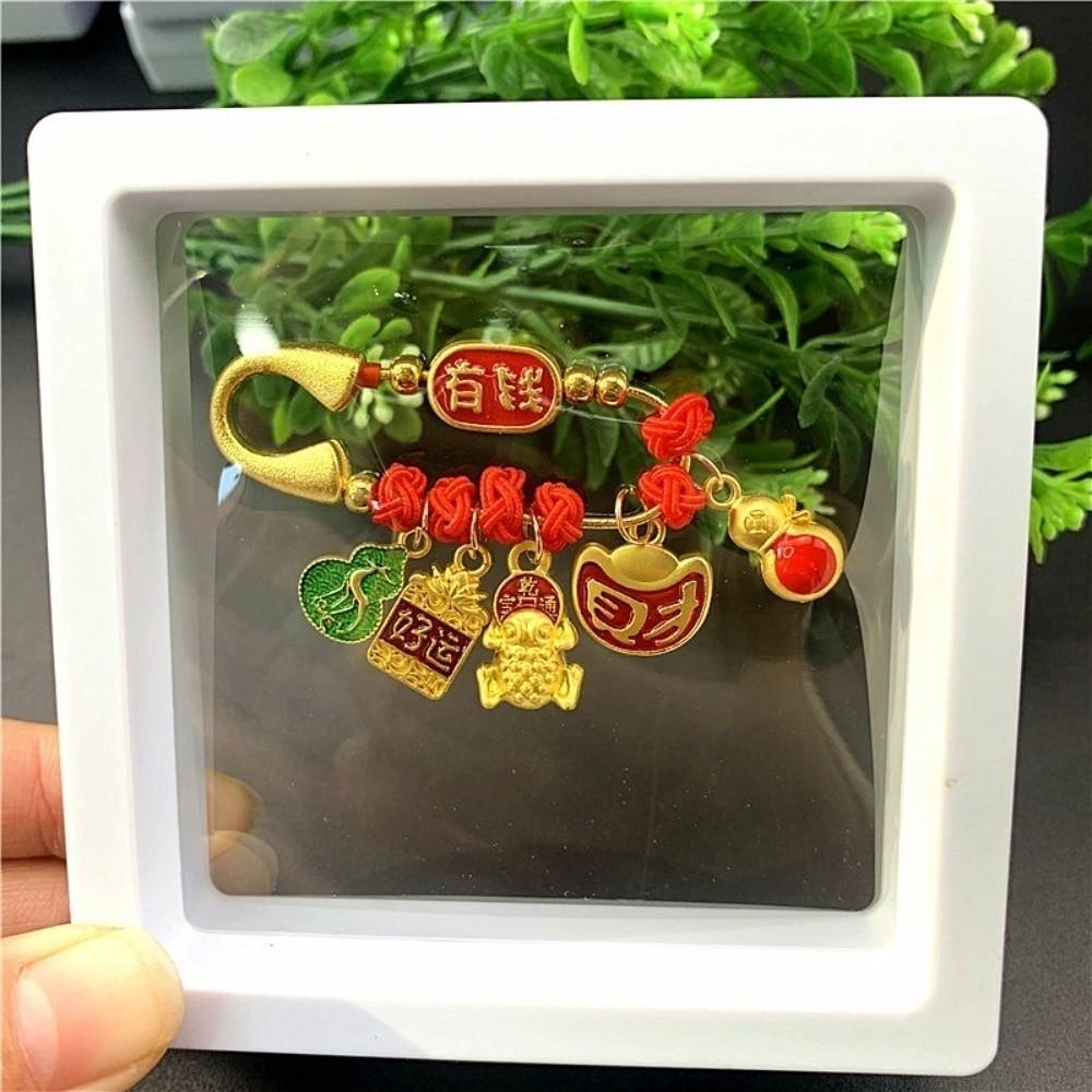 Clouds Peace Lock Red Lucky Brooch Pin Ancient Method Gold Alloy Pin  Jewelry Accessories