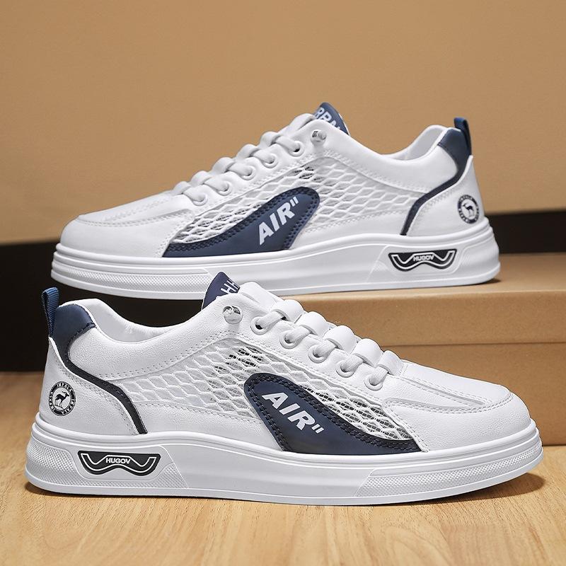 

Сетчатая мужская обувь лето 2025 новая обувь для скейтборда студенческая повседневная маленькая белая обувь молодежная дышащая на плоской подошве трендовая обувь мужская 44