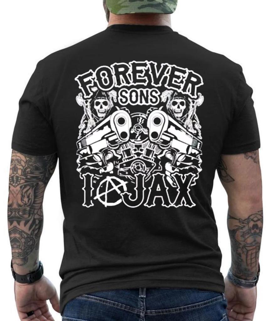 Grim Reaper Gun Biker Logo Graphic Design T- Shirt
