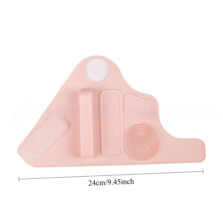 

1Pc Makeup Assistance Hand with Silicone Makeup Pad Portable Makeup Brush Cleaning Makeup Tools. Orange
