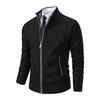 Mens Stand Collar Zip Up Knit Cardigan Sweater
