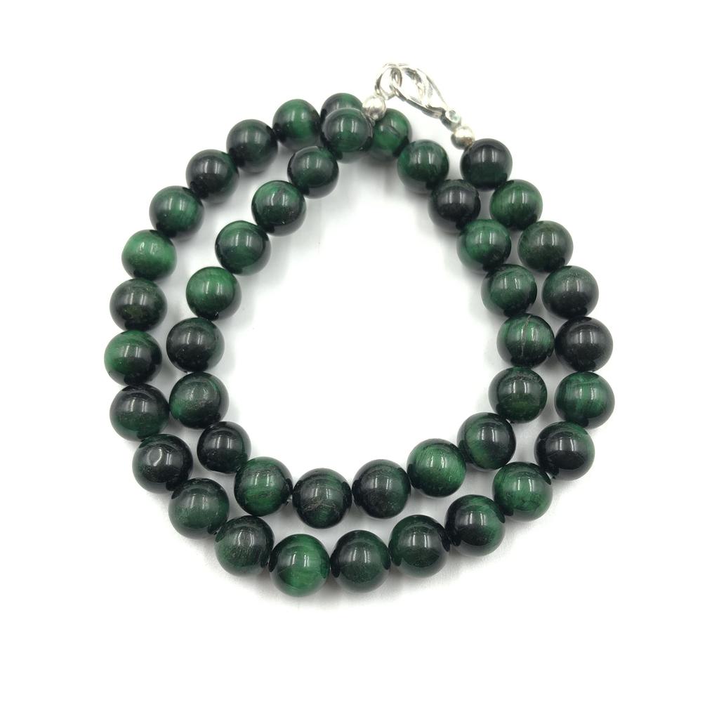 8mm Naturalny Zielony Tygrysie Oko Gwiazda Kamień Szlachetny Okrągłe Koraliki Regulowany Naszyjnik 17-20" Ręcznie robiona Biżuteria Dla Niej 8BN-43