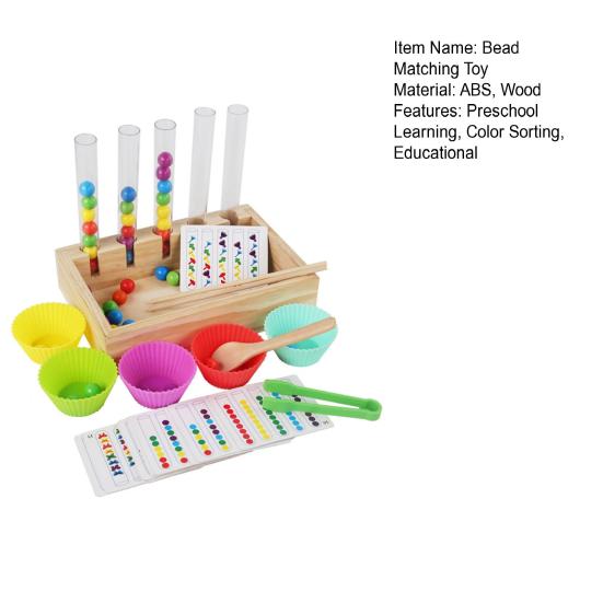 Test Tube Bead Matching Toy Fine Motor Skills Preschool Learning Color Sorting Cup Toddler Boys Girls Educational Colorful Ball Catching Dropping Toy