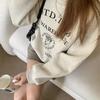 Women's Round Neck Long Sleeve Sweatshirt Oversized Vintage Letter Printed Pullover Sweatshirt American Autumn Top