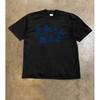 Summer Casual Short Sleeve TShirt Vibrant Blue Cartoon Graphic Print Cotton Regular Fit Round Neck Breathable Loose Unisex Tee